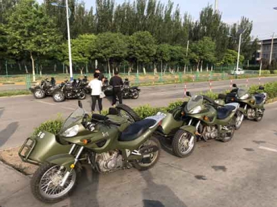 東方時尚學員摩托車考試現(xiàn)場